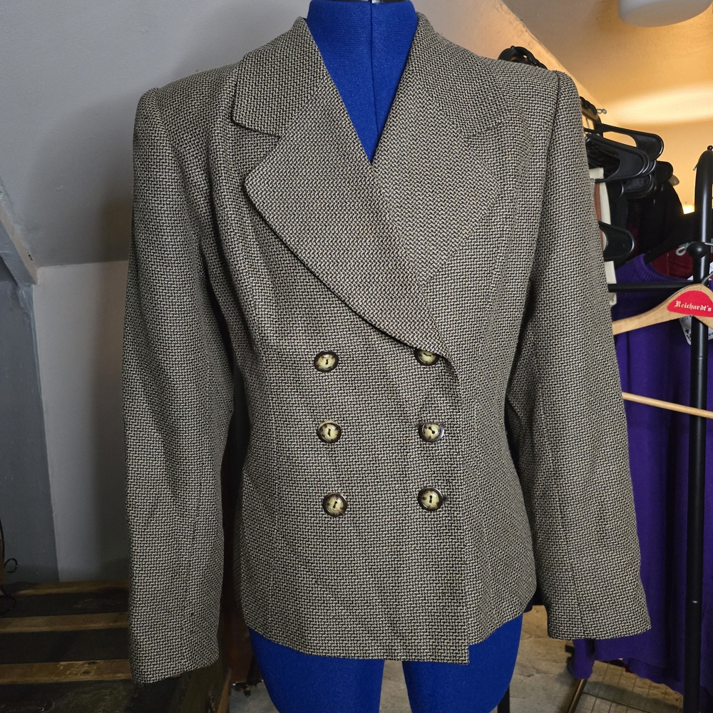 Vintage E.R. Gerard for Renlyn Herringbone Double-Breasted Blazer | ILGWU